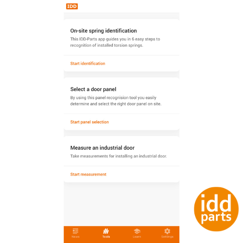 Plandr+ app: easy on-site recognition of torsion springs and panels