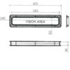 Finestra, rettangolare, plastica, 605 x 144 mm