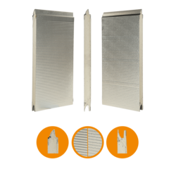 Pannello Crawford per porta originale 542 in alluminio, 42x600 mm