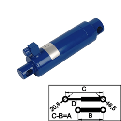 Siłownik hydrauliczny Crawford/Hafa, przednia część uchylna, długość wysuwu 100mm