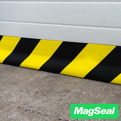 DoorMag B=400mm, 9,2m mit Edelstahldrahtgeflecht Schwarz/gelb