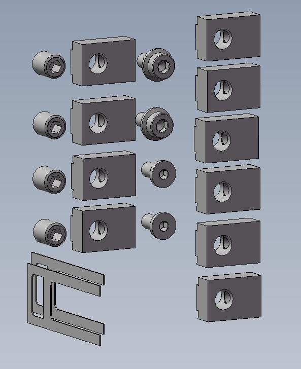 Mounting set curved door 20 mm