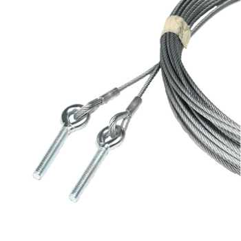 Lifting cable set 5mm, L=12000mm, equipped with thimble and M10 screw eye.