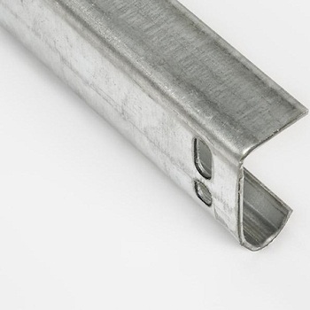 Vertical door track, 2 inch, stainless steel