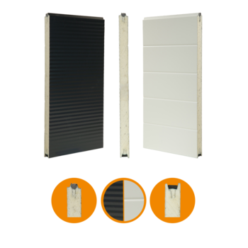 Alpha deurpaneel, type ISO Micro, 40x610mm RAL7016