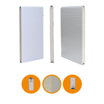 Alpha deurpaneel, type ISO Micro, 40x732mm, RAL9006 