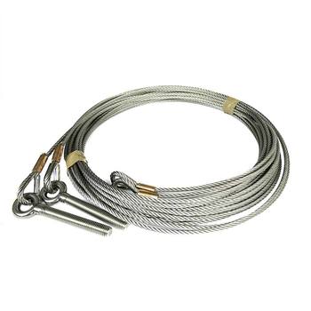 RVS lifting cable, 3mm, 9000mm, RVS screw eye M10 and RVS cable thimble 