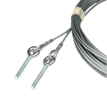 [108012047] Staalkabelset 4mm, L=15000mm, voorzien van puntkous en schroefoog M10