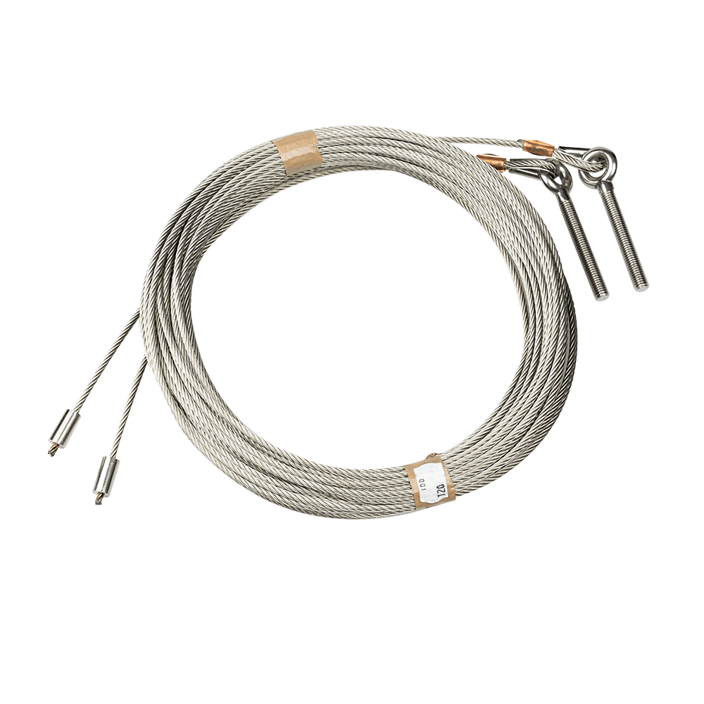 [108021005] RVS Staalkabelset, 4mm, RVS Schroefoog M10 en RVS eindpersklem