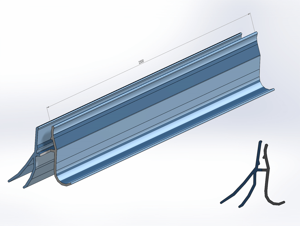 [109011025] Compact zijafdichting, L=2500mm