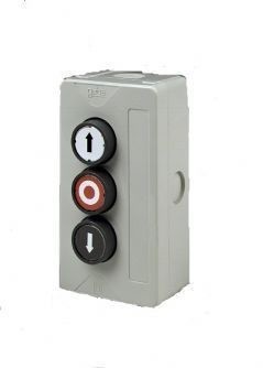 [4010003] GEBA Drukknoppenkast, 3 knops, op-stop-neer