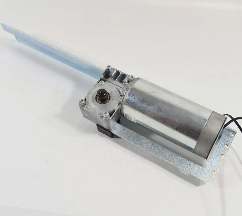 Complete gearmotor with belt pulley and