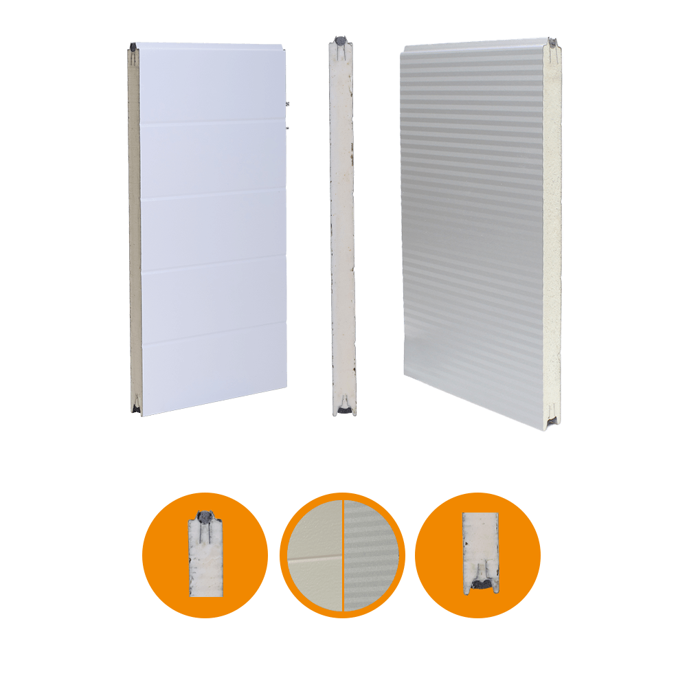 [102001074-a] Alpha Door panel. ISO Micro. 40x732mm. RAL9006/RAL 9002 (Unità completa, Standard, Standard)