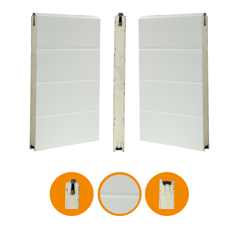[102001046-a] Alsta T7 door panel. steel. 40x488mm RAL 9002/RAL 9010 (Whole unit, Standard, Standard)