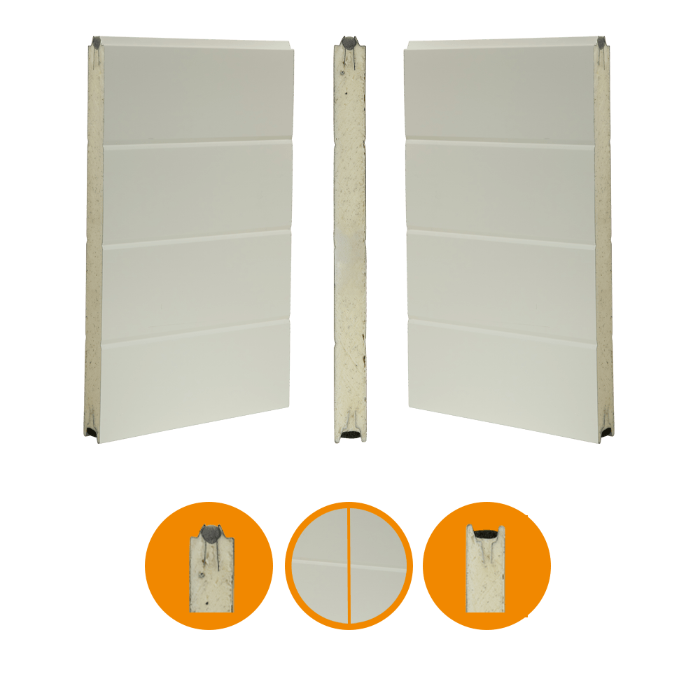 [102001082-a] Door panel 40x488mm. smooth / smooth RAL 9002/RAL 9002 (Unità completa, Standard, Standard)