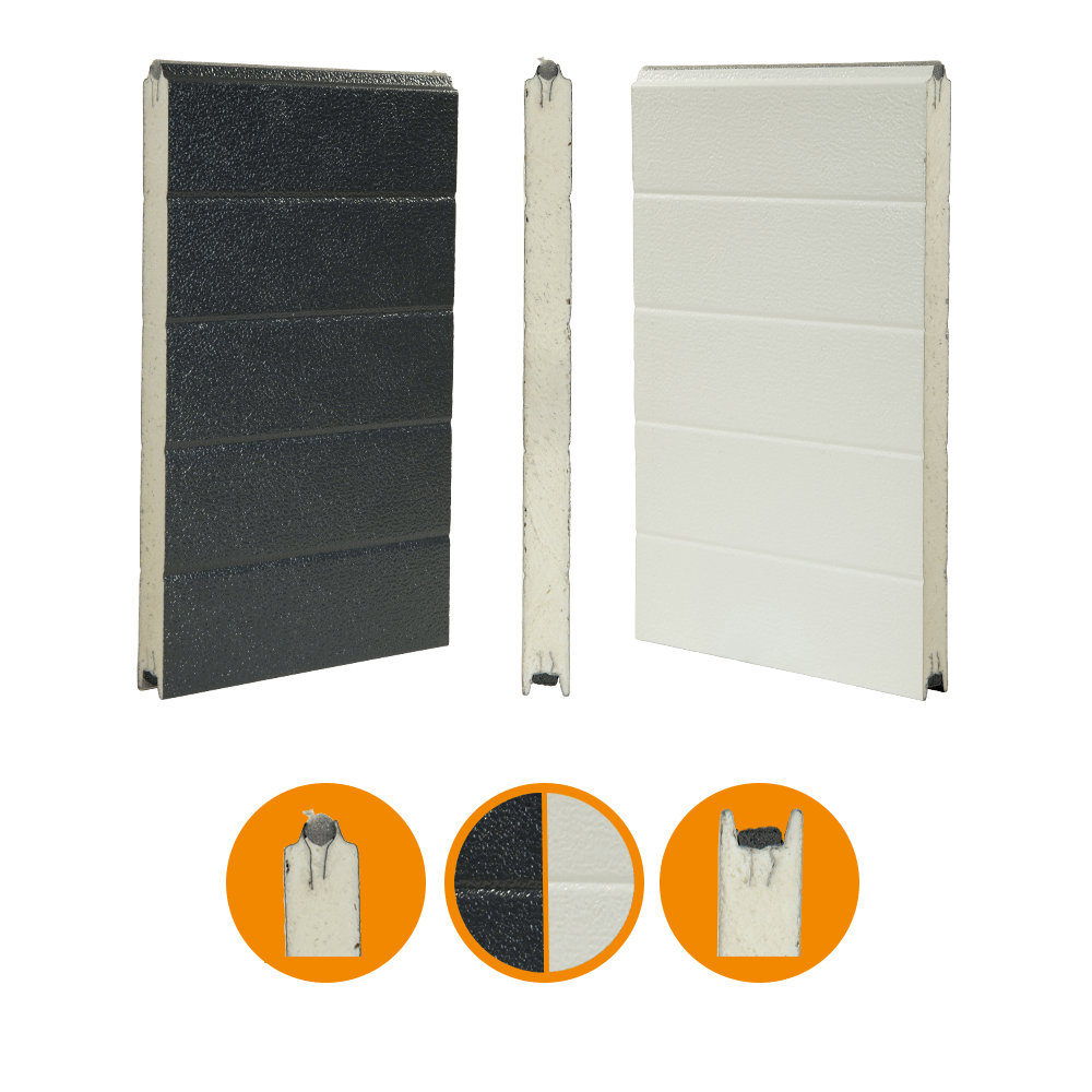 Deurpaneel 40x500mm, stucco/stucco, RAL7016/RAL 9002