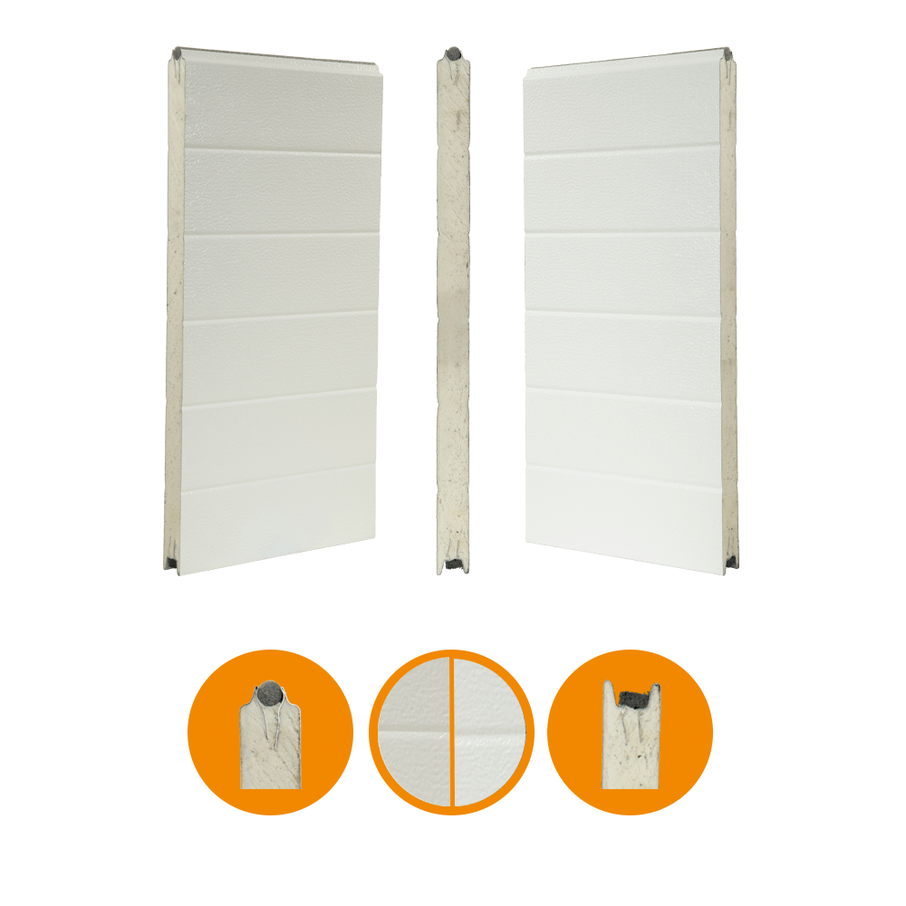 [102001006-a] Door panel 40x610mm, stucco/stucco RAL 9010/RAL 9002 (Unità completa, Standard, Standard)