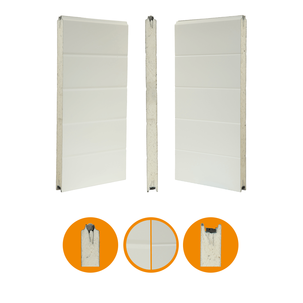 [102001003-a] Deurpaneel 40x610mm, glad/glad RAL 9002/RAL 9002 (Het geheel, Standaard, Standaard)